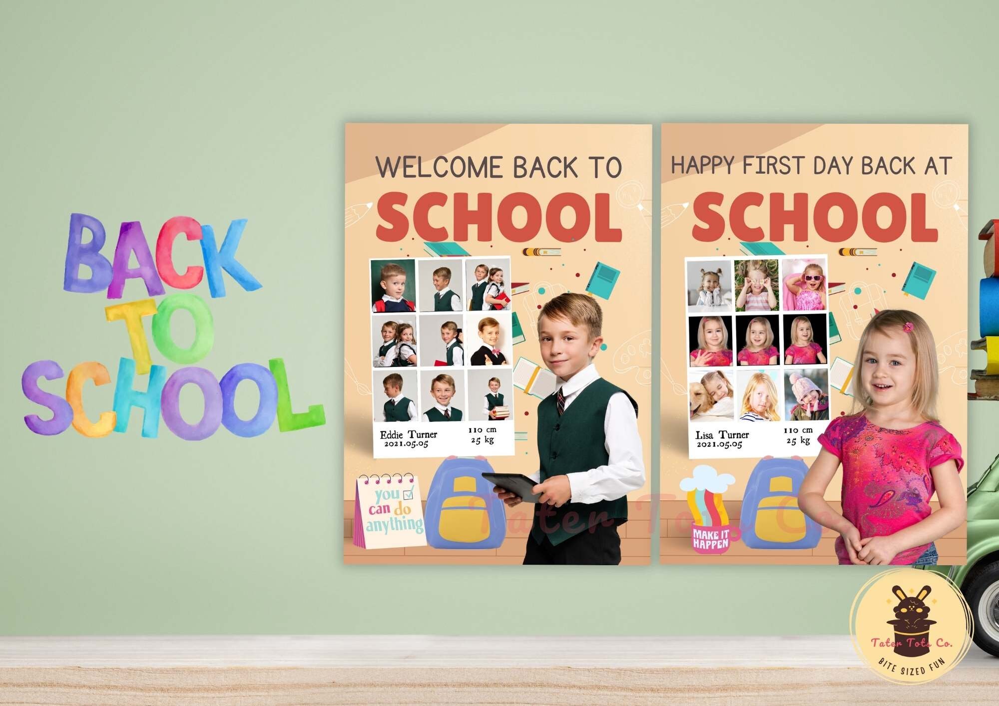 Back to School Digital Background Collage | Magazine Style Photo ...