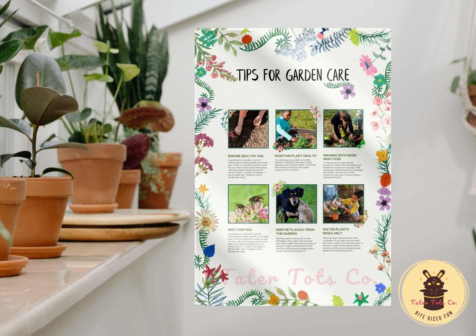 School Garden Rules for Kids Gardening With Photo Frames and Tropical ...