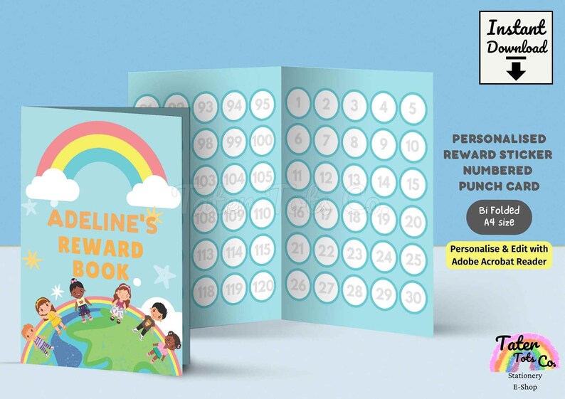 Personalised Kids Weekly Chore Chart Visual Schedule with Sticker Rewards for Behavior Training PDF