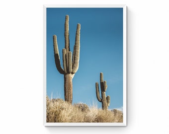 Saguaro Cactus Print, Blue Skies Wall Art, Arizona Printable Art, Boho Wall Art, Southwest Desert Cactus Art
