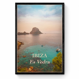 Coastal Ibiza Print, Ibiza Travel Poster, Travel Wall Art, Ibiza Es Vedra Print, Ibiza Colorful Print
