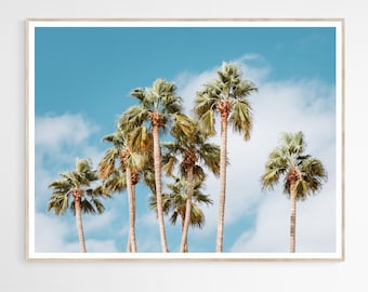 Palmbomen, digitale download, afdrukbare muurkunst, fotografie Art Print, tropische afdrukbare foto, modern stranddecor