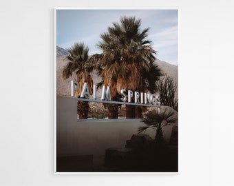 Palm Springs Print, California Wall Art, Palm Springs Sign, Palm Springs Travel Photography