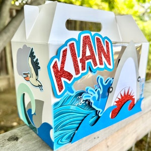 Shark Goodie Boxes: Personalized Ocean Birthday Party Favors (Set of 6)