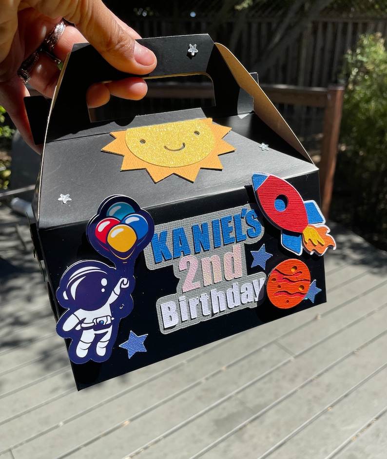 Astronaut Party Goodie Box: Space Theme, Black Gable Box (set of 6) - Etsy