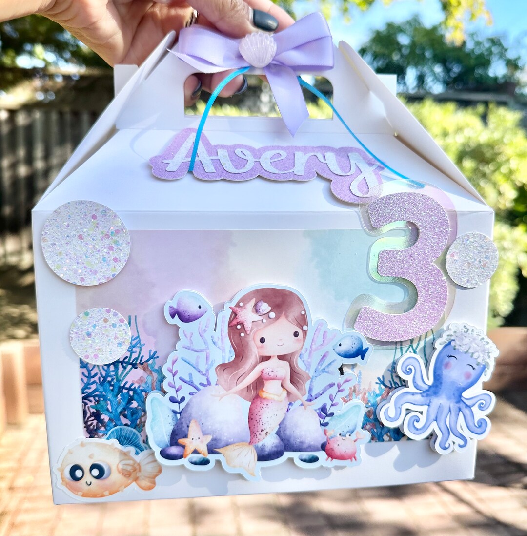 Mermaid Princess Party Favor Boxes: Personalized Under the Sea Theme ...