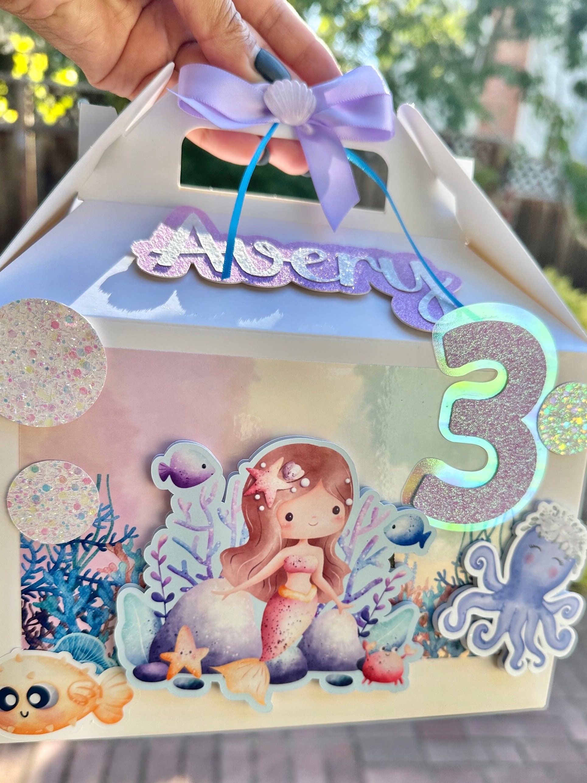 Mermaid Princess Party Favor Boxes: Personalized Under the Sea Theme ...