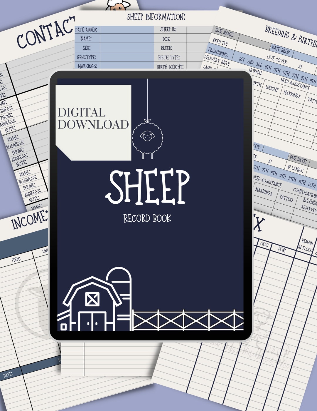 Sheep Record Book, Digital Download, Record Keeping Etsy