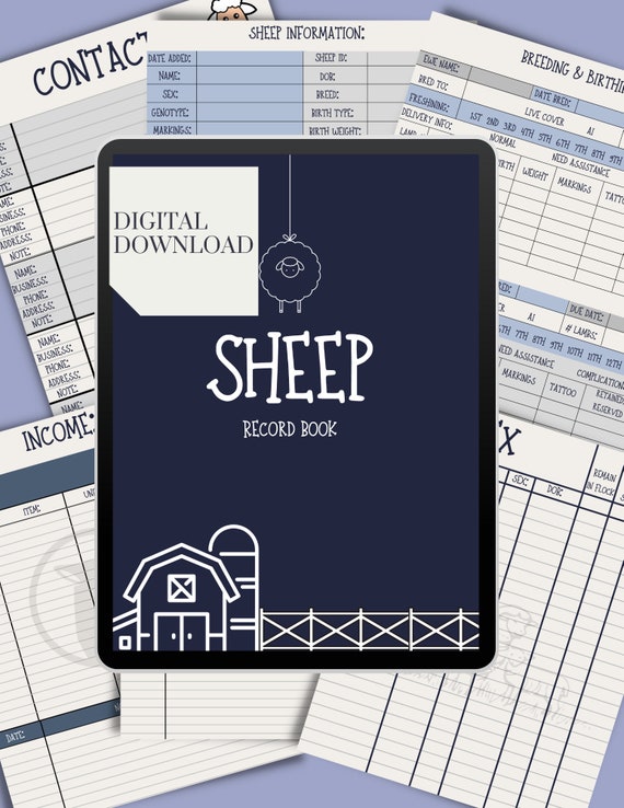 Sheep Record Book Digital Download Record Keeping Etsy