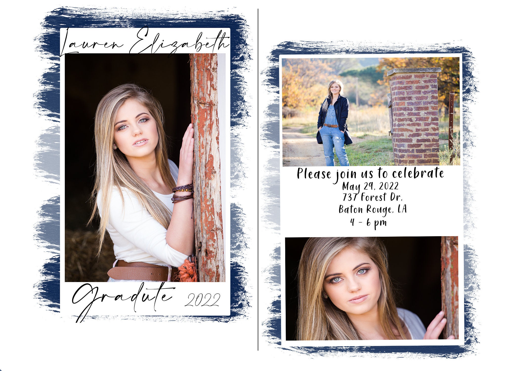 Graduation Announcement Card Template Class Of 2022 2023 Etsy