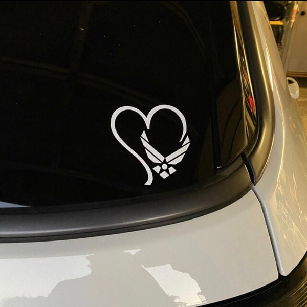 Air Force Heart car decal