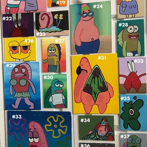 SpongeBob | Hand-Painted | Canvas Art | Paintings | Home Decor Wall Art | Abstract Aesthetic Cartoon Art image 3