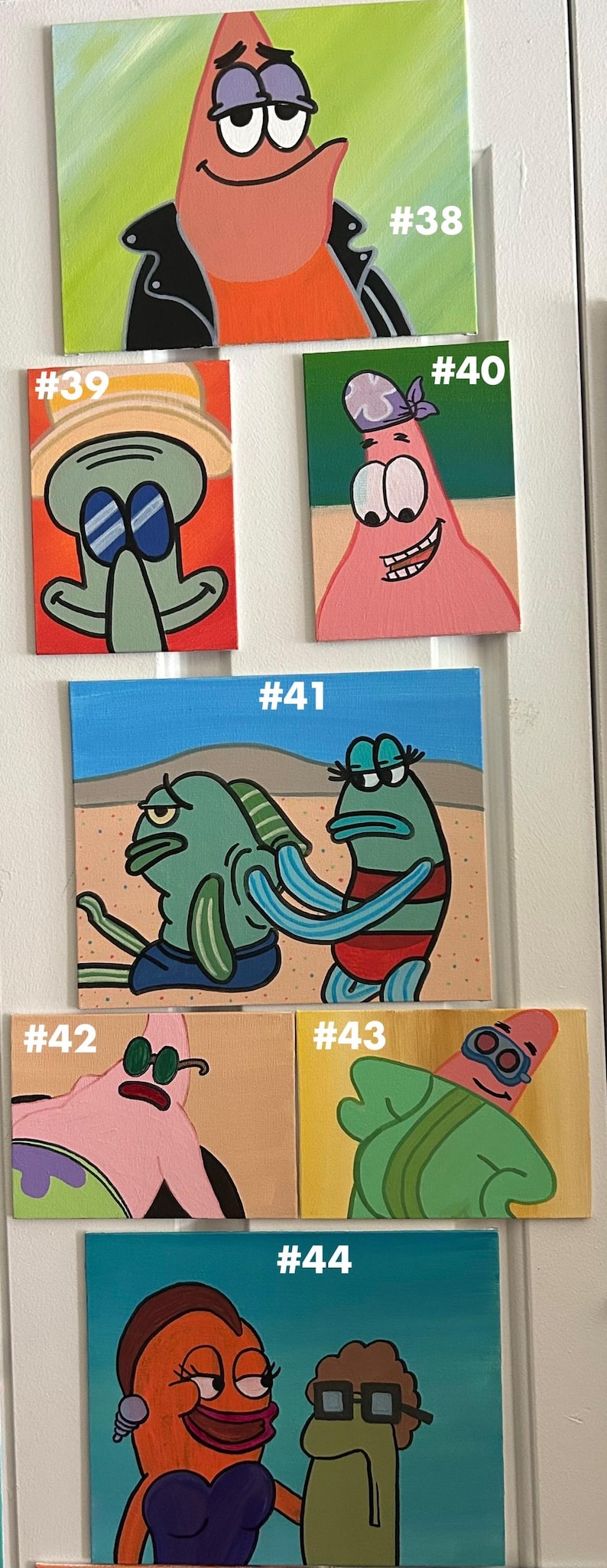 SpongeBob | Hand-Painted | Canvas Art | Paintings | Home Decor Wall Art | Abstract Aesthetic Cartoon Art image 4