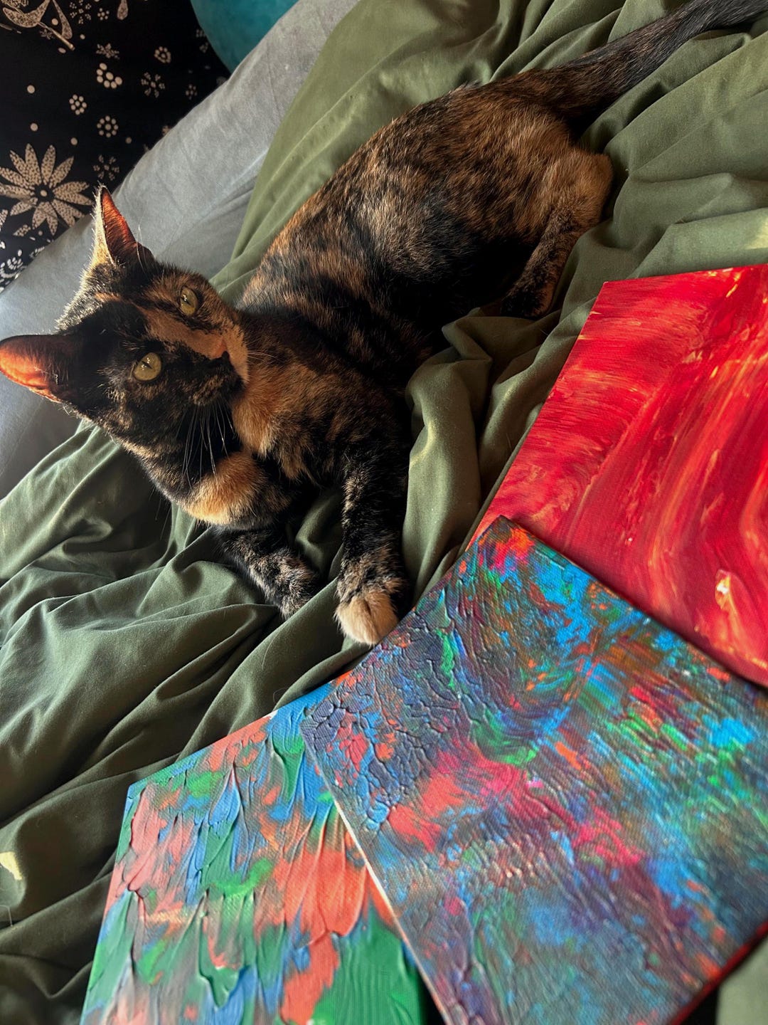 Animal Art Paintings | Painting by Cat | Painting by Cookie the Cat ...