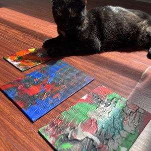 Animal Art Paintings | Painting by Cat | Painting by Honey the Cat | Limited Edition | Acrylic Paint | Canvas Art