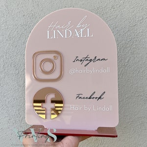 Custom Arch Social Media Sign – Instagram & Facebook Logo Display