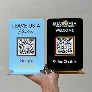 Custom Google Review Sign with QR Code & NFC Tap