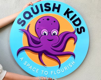 Custom Modern Round Sign – Print Your Business Logo or Home Address