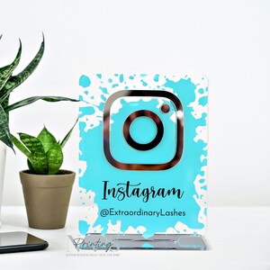 Custom Acrylic Social Media Business Sign: Salon, Hairdresser