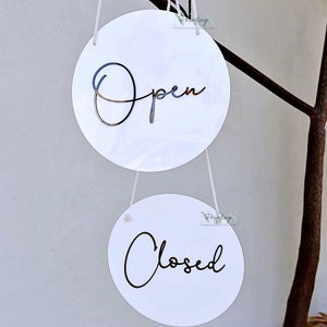 Open Closed Sign 3D Letters Double Sided Business Signage Door Welcome Shop Sign