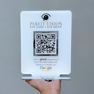 Custom Acrylic QR Code Review Sign: Business Marketing