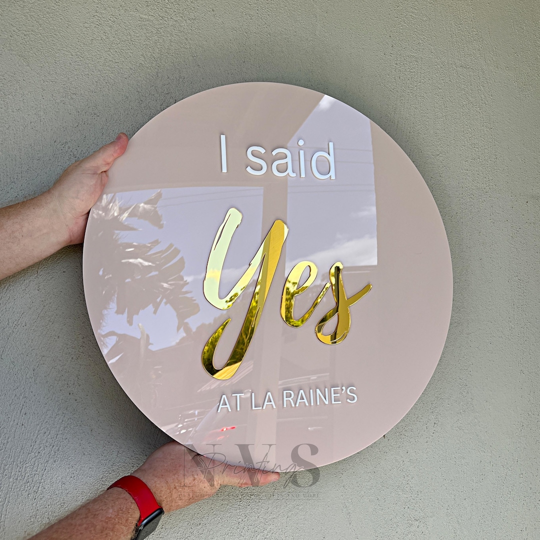 First Said Sign Sign I Said Yes Bridal Sign – Personalised Boutique Photo Prop for Dress ...