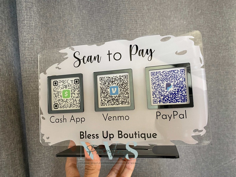 Qr Code Sign Pament Multi QR Code Acrylic Payment Sign: Cashapp, Paypal, Venmo - Etsy