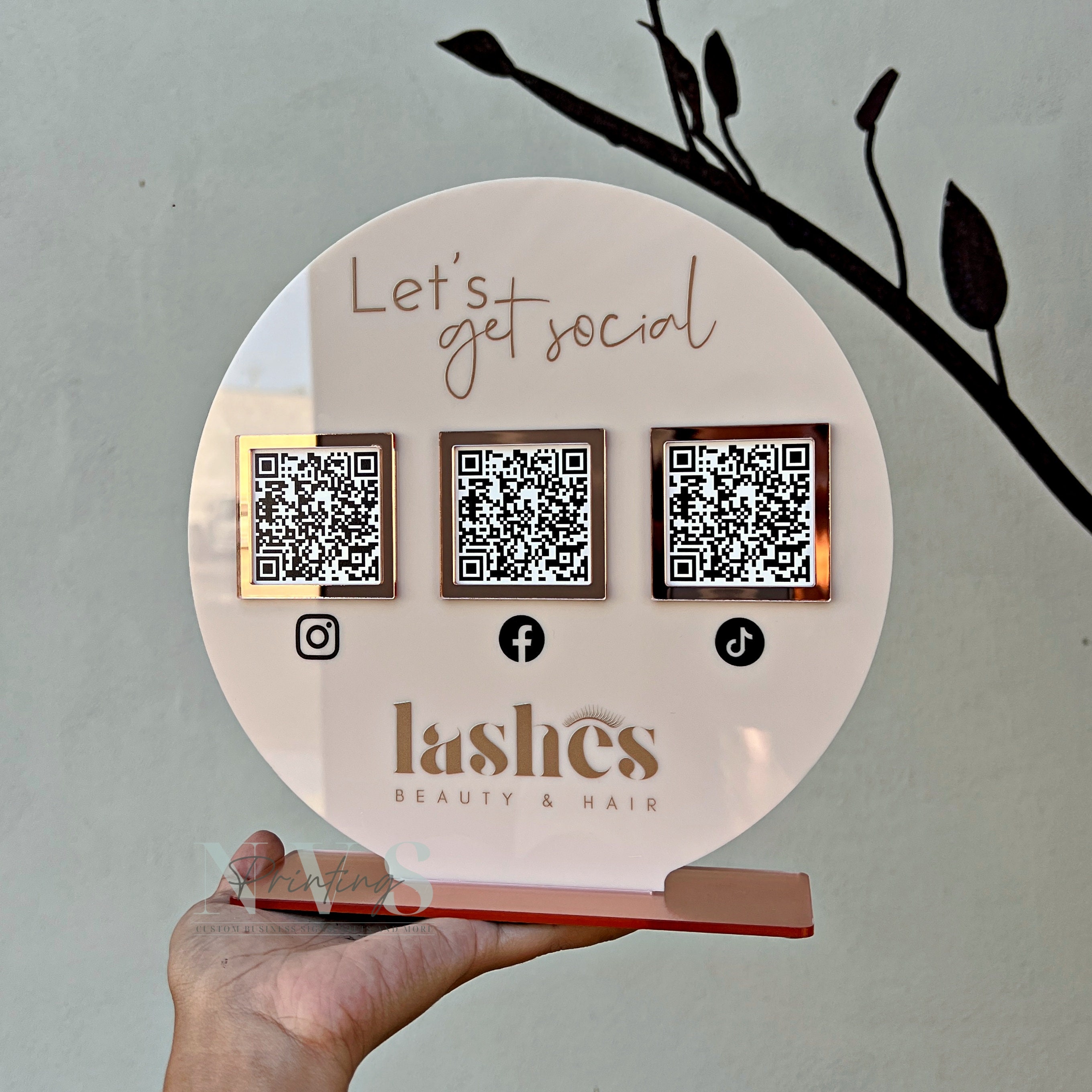 Custom Acrylic QR Code Business Sign: Social Media & Payment - Etsy