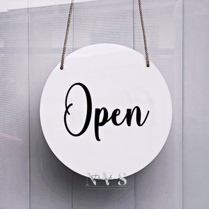 Open Closed Sign PRINTED Double Sided Business Signage Door Welcome Shop Sign