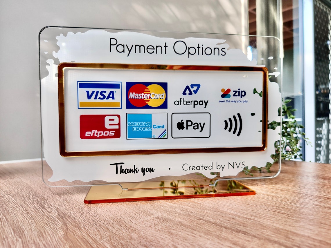 Business Payment Option Sign Credit Card Payment Sign EFTPOS - Etsy