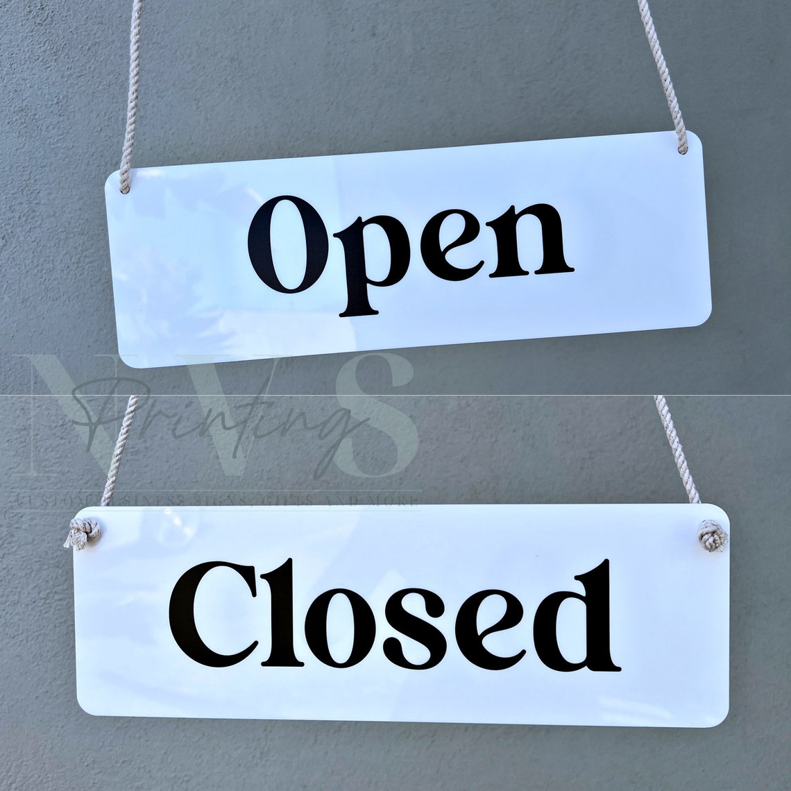 Open Closed Sign PRINTED Double Sided Business Signage Door Welcome ...