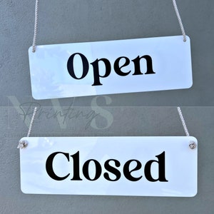 Open Closed Sign PRINTED Double Sided Business Signage Door Welcome Shop Sign