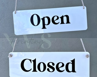 Open Closed Sign PRINTED Double Sided Business Signage Door Welcome Shop Sign
