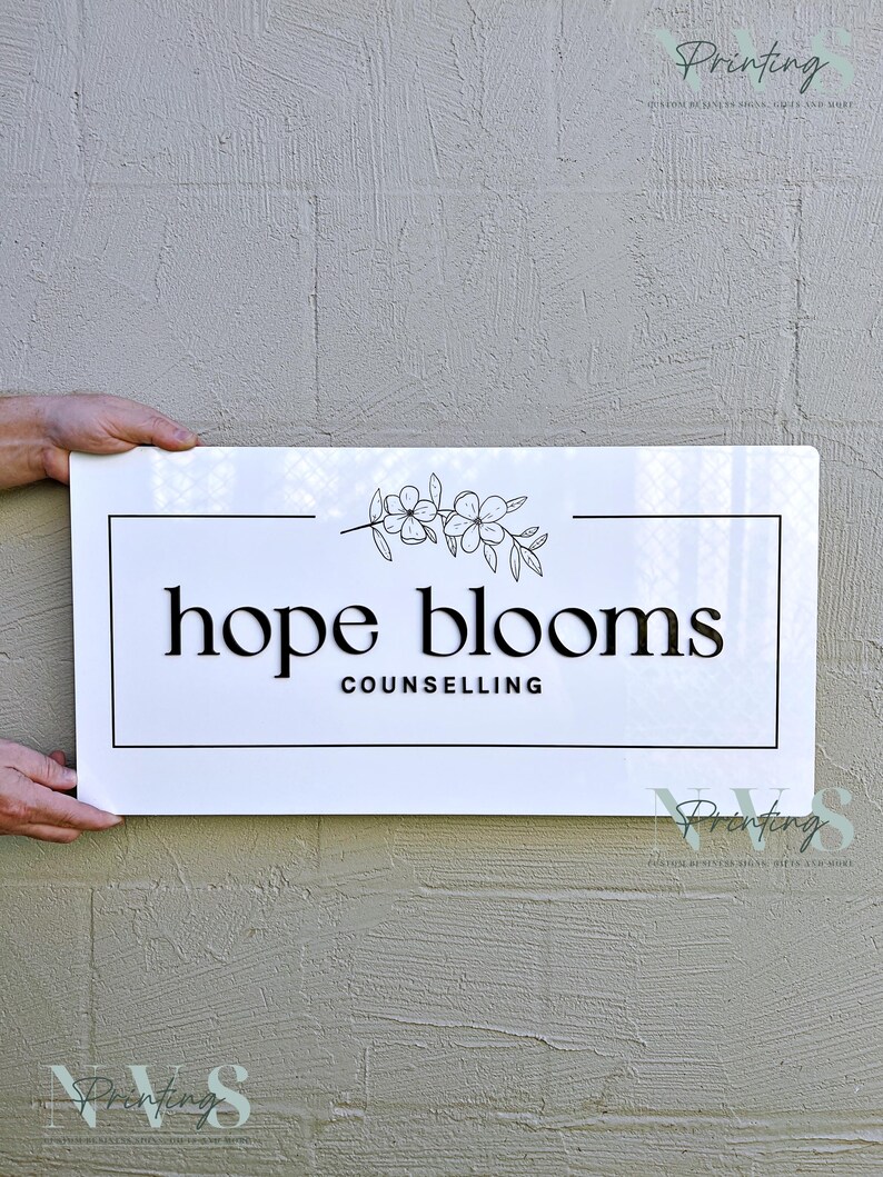 Custom Rectangular Business Sign – Personalized Acrylic Logo Sign for ...