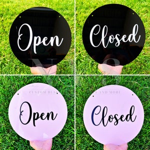 Open Closed Sign PRINTED Double Sided Business Signage Door Welcome Shop Sign
