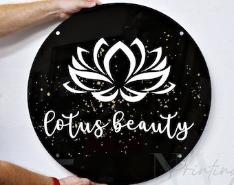 Custom 3D Round Business Sign – Personalized Acrylic Wall Logo for Office, Salon, Studio Decor