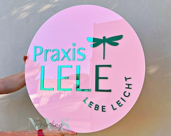Custom business logo Sign, 3D Pink logo Sign, Round Logo Sign, Business Sign