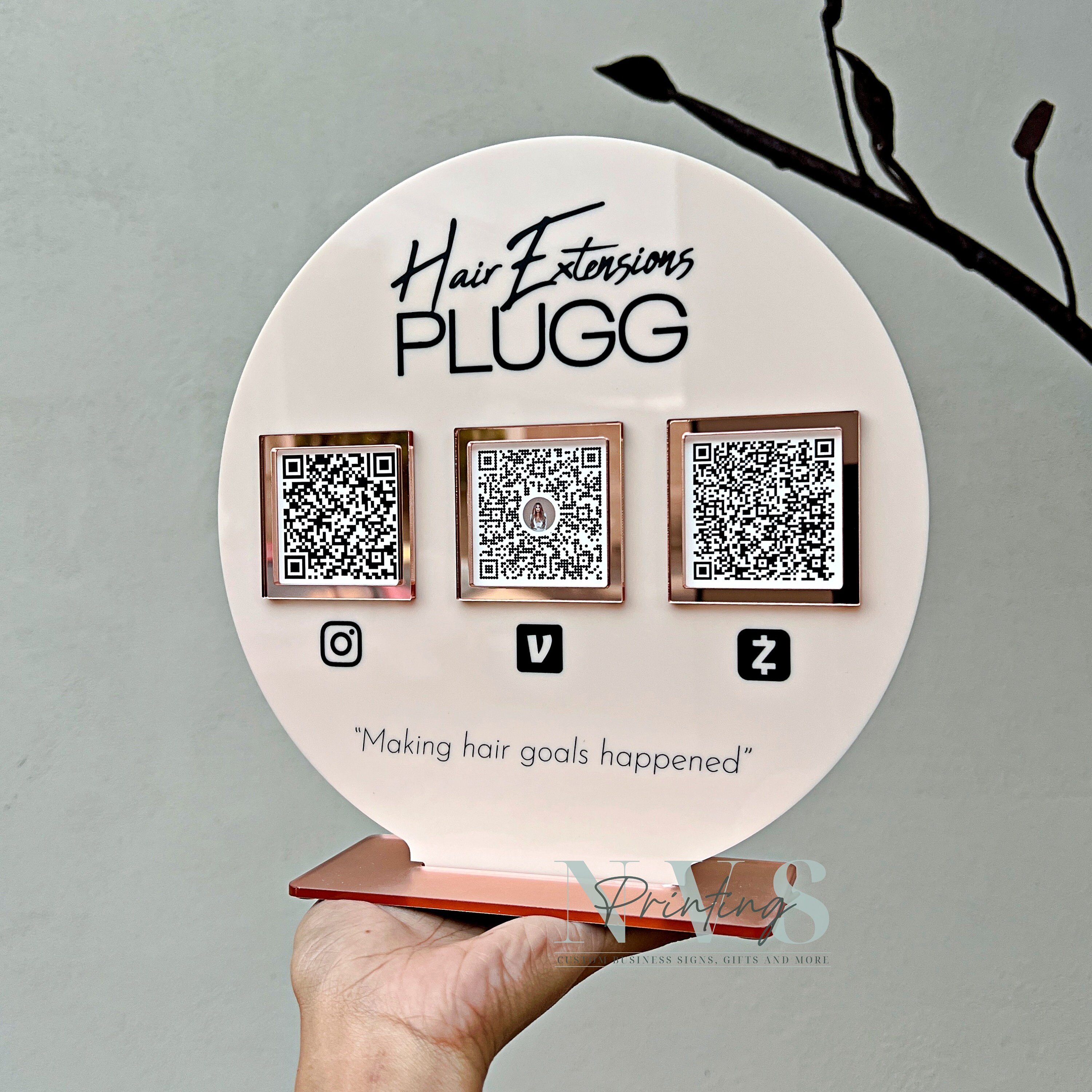 Custom Acrylic QR Code Business Sign: Social Media & Payment - Etsy