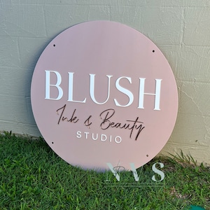 Round Business Logo Sign, 3D Door Wall Sign, Custom Logo Acrylic Business Signage, Office Storefront, Wall Hanging Business Office