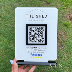 Business Review Link or Social Media QR Code | Salon Sign | Beauty Sign | Hairdressers Beautician Sign | Barcode Scan