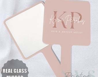 Miroir à main personnalisé pour maquilleur, propriétaire d'entreprise avec logo cils ou sourcils, miroir cadeau de demoiselle d'honneur personnalisé, pour salon de coiffure