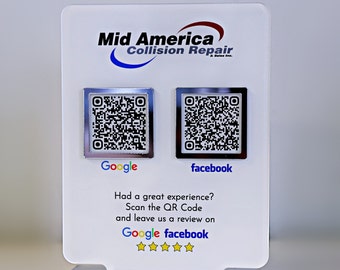 Business Google Review Sign or Social Media QR Code