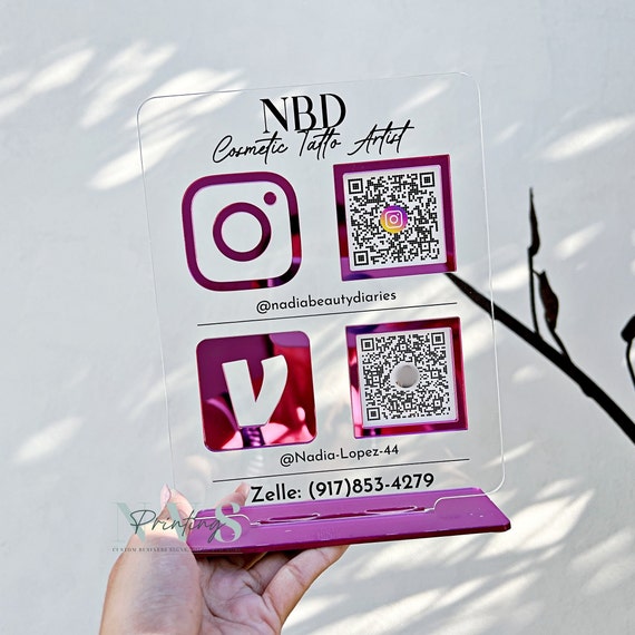 Pahdecor Panneau 3D Personnalisé Mini Zelle QR Code Business