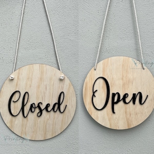 Open Closed Sign 3D Letters Double Sided Business Signage Door Welcome Shop Sign