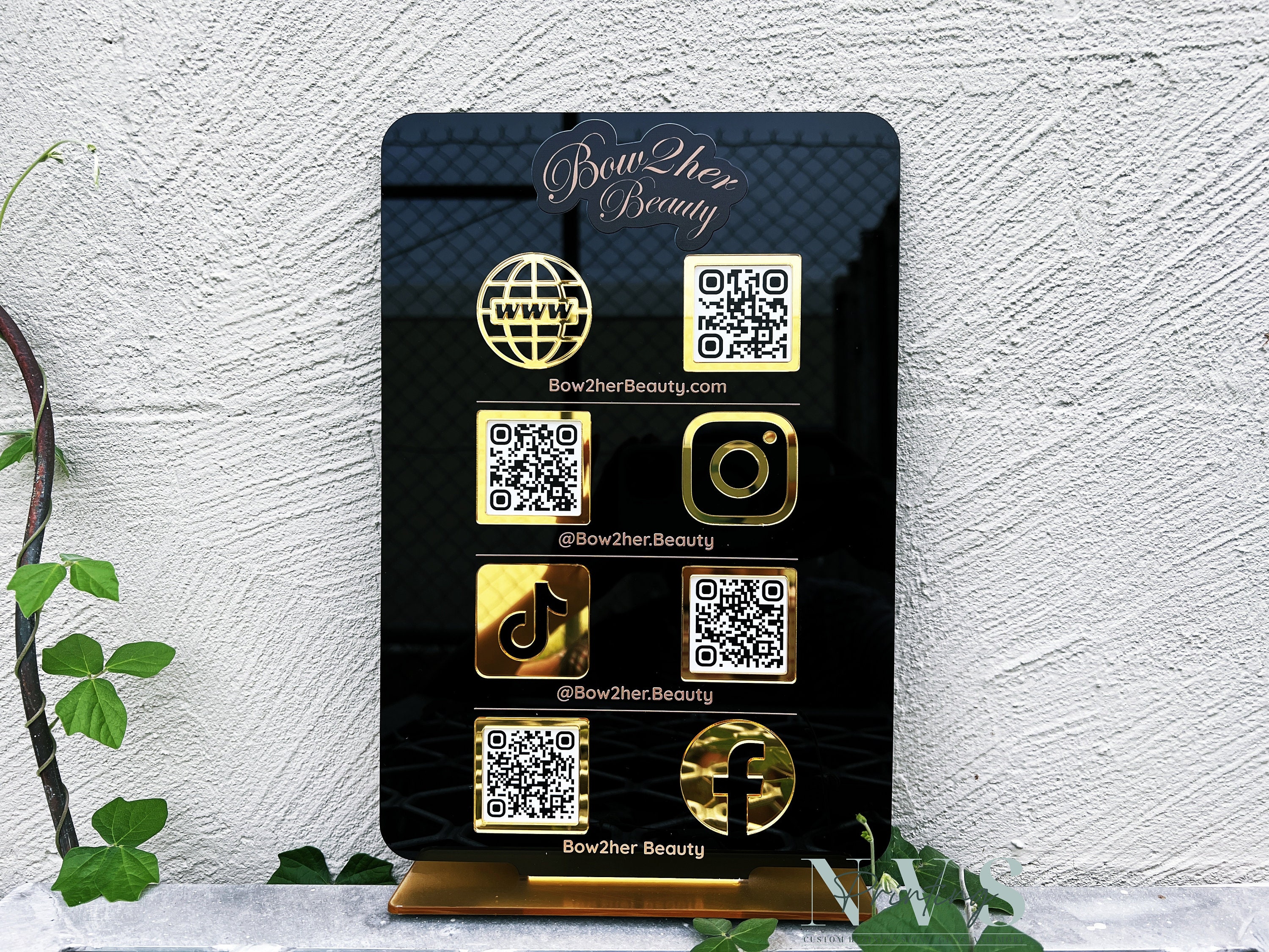 Multi QR Code Business Social Media Sign | Payment Sign | Custom Logo ...