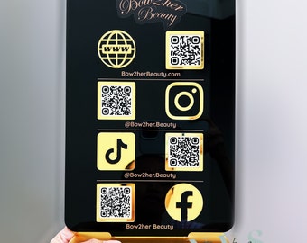 Custom QR Code Business Sign: Social Media Marketing, Payment Options