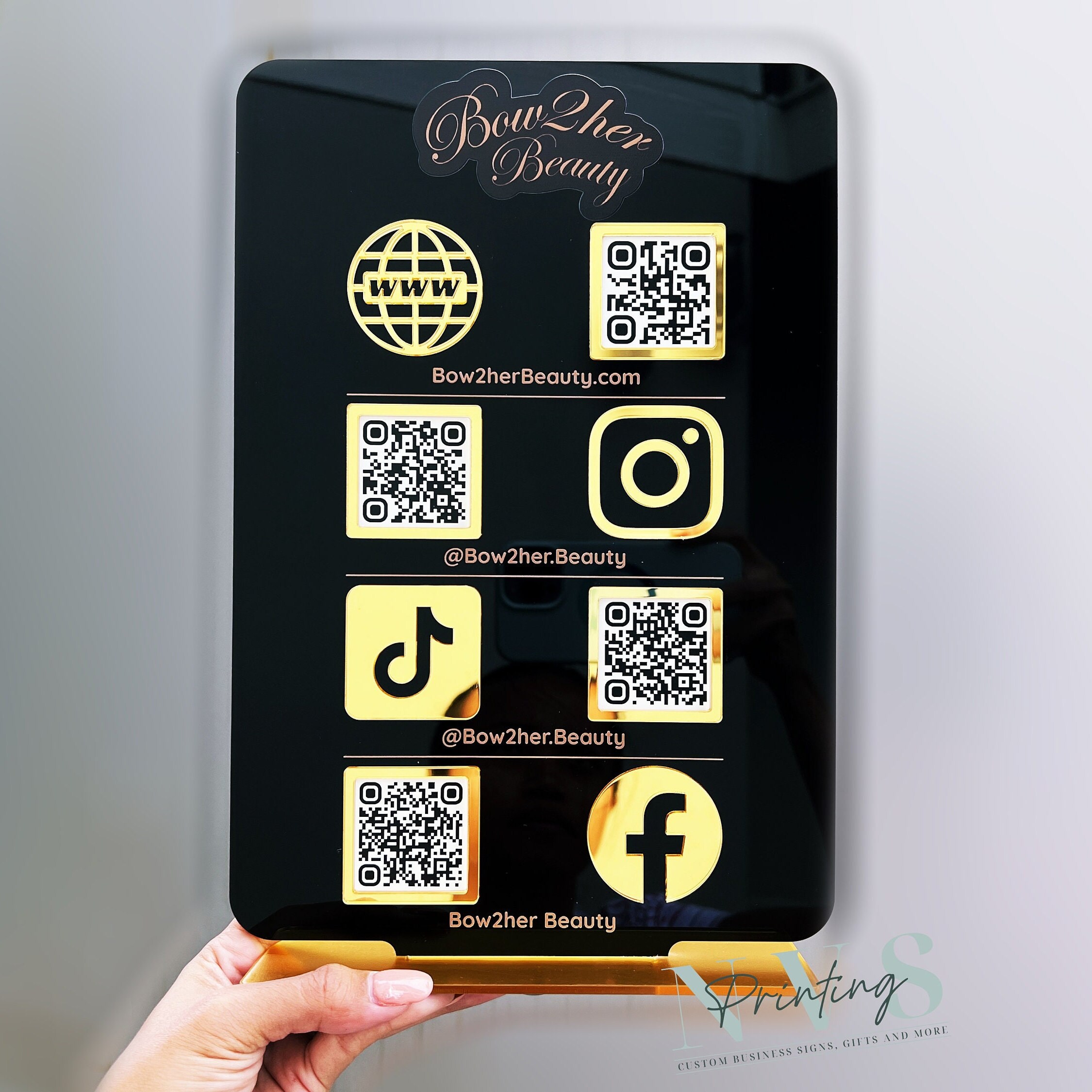 Cartello Personalizzato Con Codice QR - In Acrilico Per Social Media E Pagamenti - Foto 6