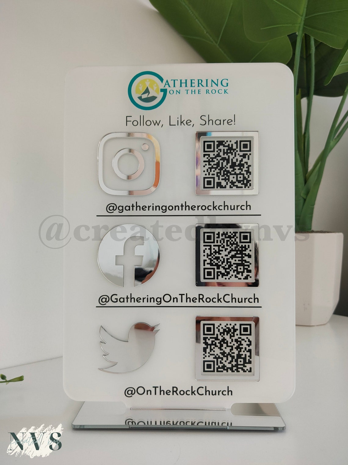 Triple Icon QR Code Instagram Business Social Media Sign - Etsy