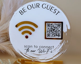 Custom Acrylic WiFi QR Code Sign: Business or Home