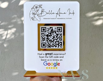 Business Google Review Sign or Social Media QR Code | Salon Sign | Beauty Sign | Hairdressers Beautician Sign | Barcode Scan